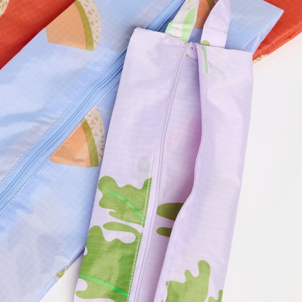 NWT Baggu 3D Zip Set - Japanese Produce (Cantaloupe Blue, Daikon Pink, Yubari) - Picture 6 of 7